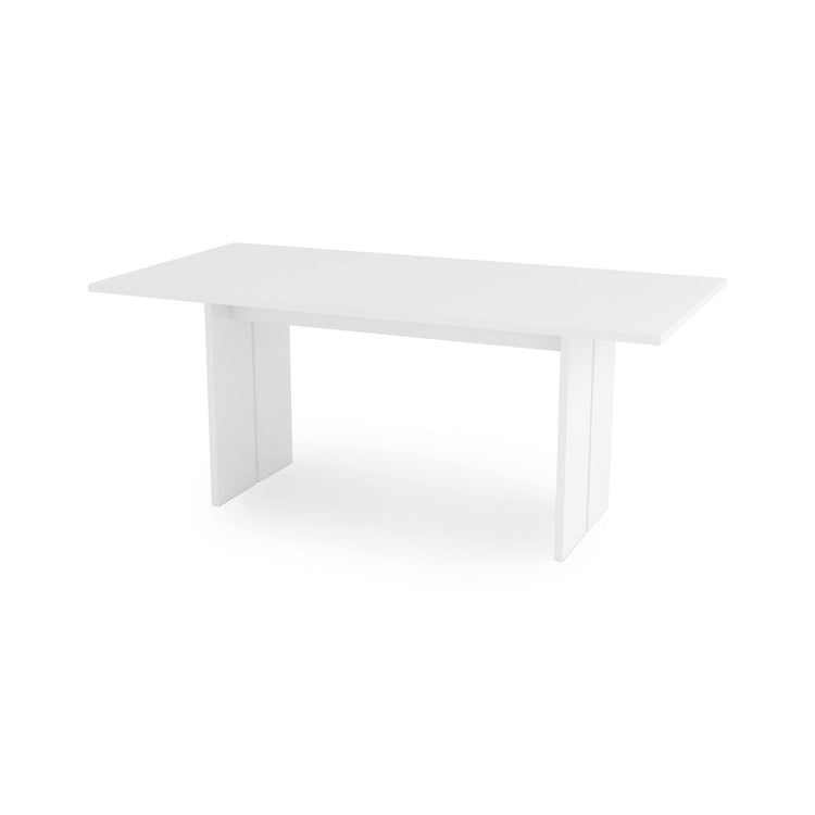 Tavolo da pranzo moderno fisso, Made in Italy, Tavolo rettangolare di design, Tavolo da cucina, cm 160x90h75, colore Bianco lucido