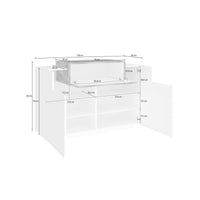 Scarpiera moderna, Made in Italy, a 2 ante e 1 anta a ribalta, Portascarpe da ingresso, Mobile multiuso, cm 120x45h86, Bianco lucido e Acero