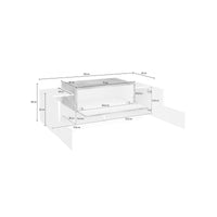 Mobile da ingresso a 3 ante, Made in Italy, Credenza da soggiorno Porta TV, cm 120x45h46, Bianco lucido e Acero