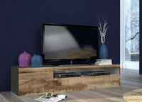 Mobile da soggiorno Porta TV, Made in Italy, Supporto per TV da salotto 2 ante, cm 150x40h37, Grigio Ardesia e Acero