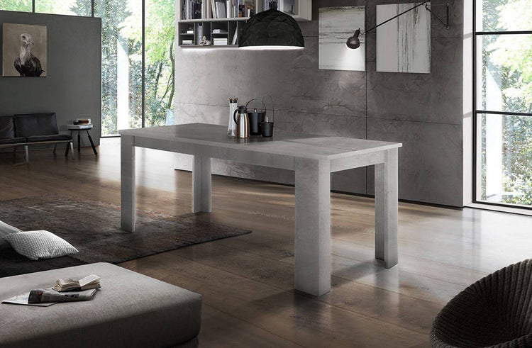 Tavolo per sala da pranzo estensibile, Made in Italy, Tavolo moderno con allunghe, Consolle allungabile, cm 160/210x90h75, Grigio Cenere