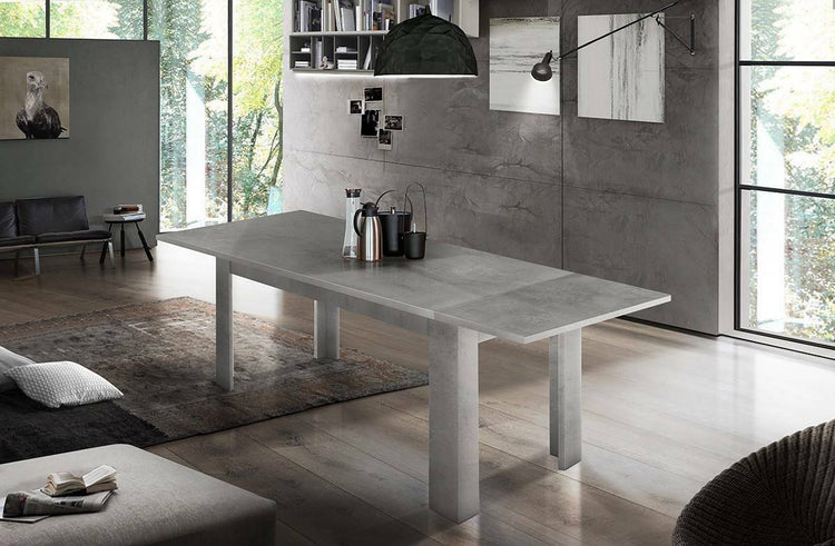 Tavolo per sala da pranzo estensibile, Made in Italy, Tavolo moderno con allunghe, Consolle allungabile, cm 160/210x90h75, Grigio Cenere