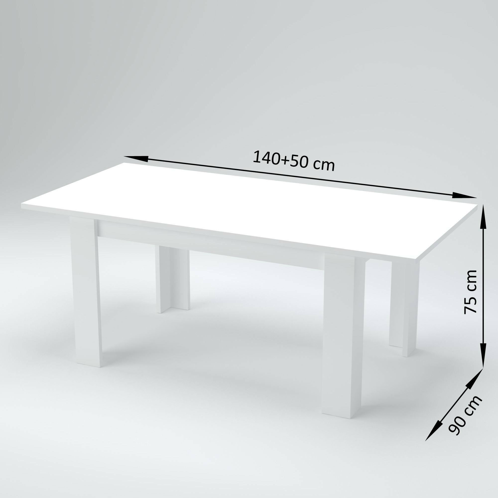 Tavolo per sala da pranzo estensibile, Made in Italy, Tavolo moderno con allunghe, Consolle allungabile, cm 140/190x90h75, Olmo perla