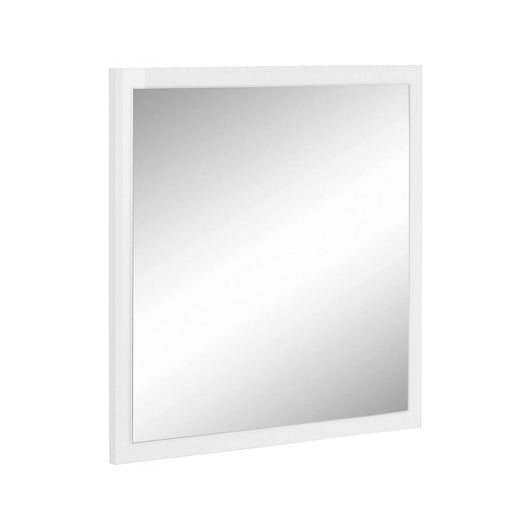 Specchiera da parete con cornice, Made in Italy, Specchio da bagno, cm 60x2h60, Bianco lucido