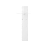 Appendiabiti verticale, Made in Italy, con ripiano e 4 ganci, Mobile per ingresso, Entratina moderna, cm 50x27h140, Bianco lucido