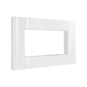 Parete attrezzata da soggiorno, Made in Italy, Porta TV, Set salotto moderno, cm 260x30h180, Bianco lucido