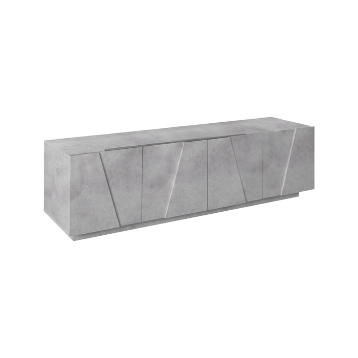 Mobile da soggiorno Porta TV, Made in Italy, Credenza per TV da salotto a 4 ante con dettaglio, cm 162x44h46, Grigio Cemento