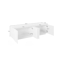 Mobile da soggiorno Porta TV, Made in Italy, Credenza per TV da salotto a 4 ante con dettaglio, cm 162x44h46, Grigio Cemento