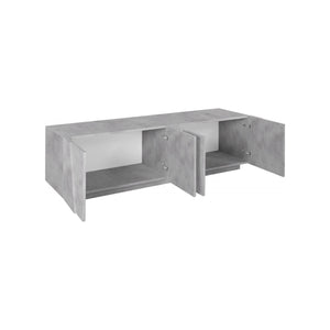 Mobile da soggiorno Porta TV, Made in Italy, Credenza per TV da salotto a 4 ante con dettaglio, cm 162x44h46, Grigio Cemento