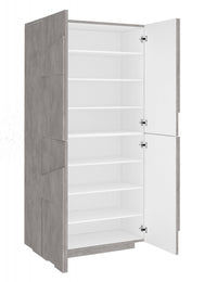 Scarpiera moderna, Made in Italy, a 4 ante battenti, Portascarpe da ingresso, Mobile multiuso, cm 81x38h167, Grigio Ardesia