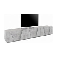 Mobile da soggiorno Porta TV, Made in Italy, Credenza per TV da salotto a 6 antine battenti con dettaglio, cm 244x44h46, Cemento scuro