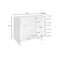 Mobile da ingresso a 2 ante e scaffali aperti, Made in Italy, Entratina moderna, Credenza per atrio, cm 121x38h86, Grigio Ardesia