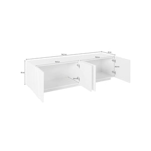 Mobile da soggiorno Porta TV, Made in Italy, Credenza per TV da salotto a 4 ante con dettaglio, cm 162x44h46, Grigio Ardesia