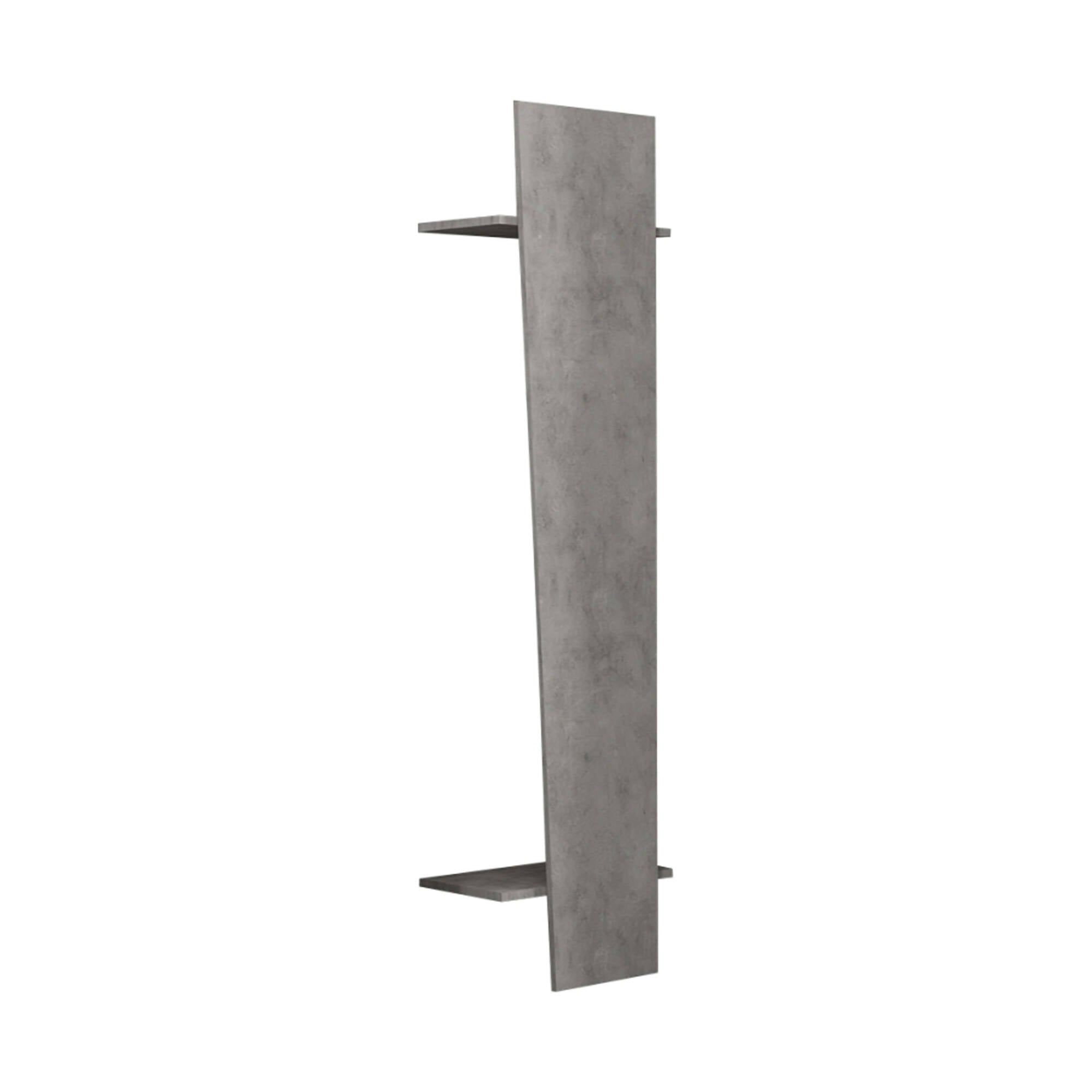 Appendiabiti verticale, Made in Italy, tubo per vestiti e 2 ripiani, Mobile ingresso, Entratina moderna, cm 50x30h200, Grigio Cemento