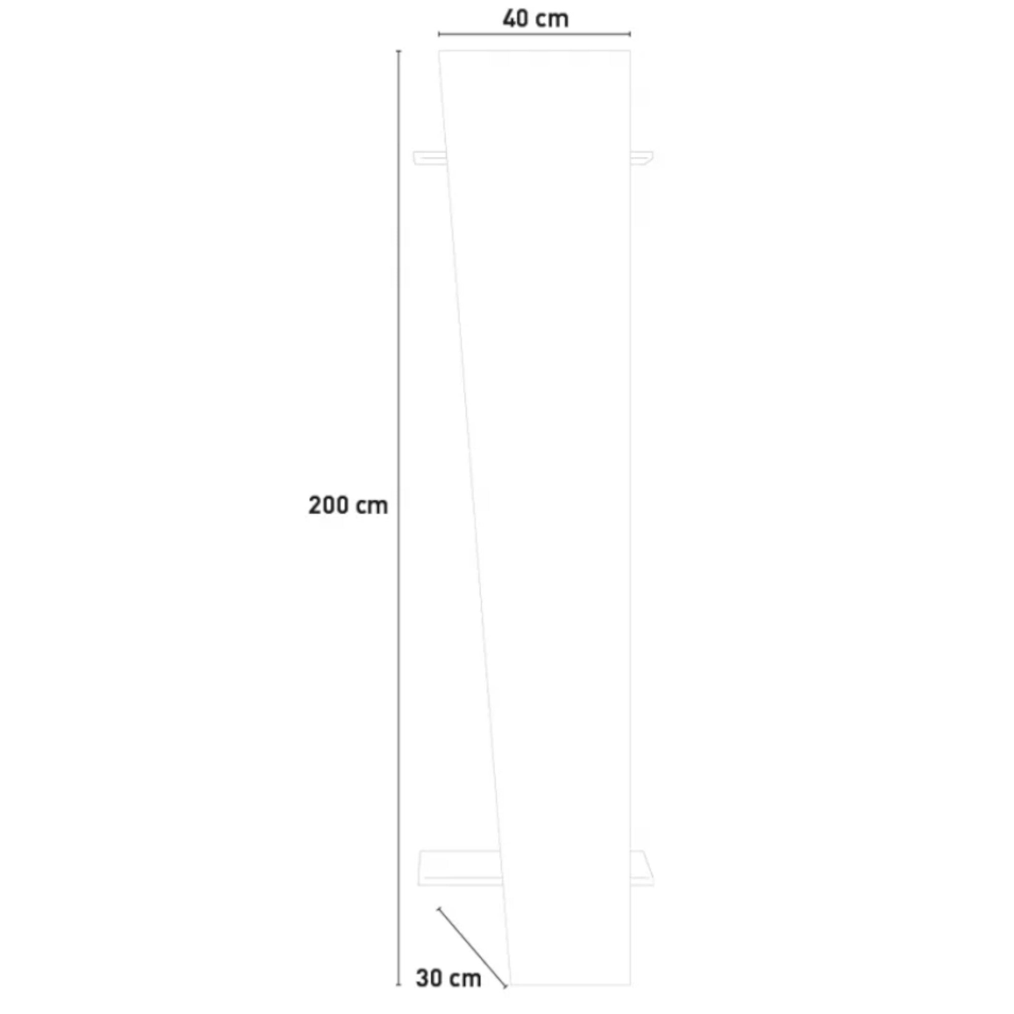 Appendiabiti verticale, Made in Italy, tubo per vestiti e 2 ripiani, Mobile ingresso, Entratina moderna, cm 50x30h200, Grigio Cemento