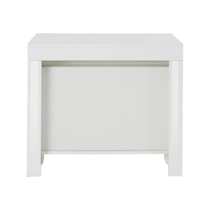 Tavolo da pranzo moderno, Made in Italy, Consolle allungabile fino a 12 posti, con portallunghe, cm 51/300x90h77 Bianco lucido