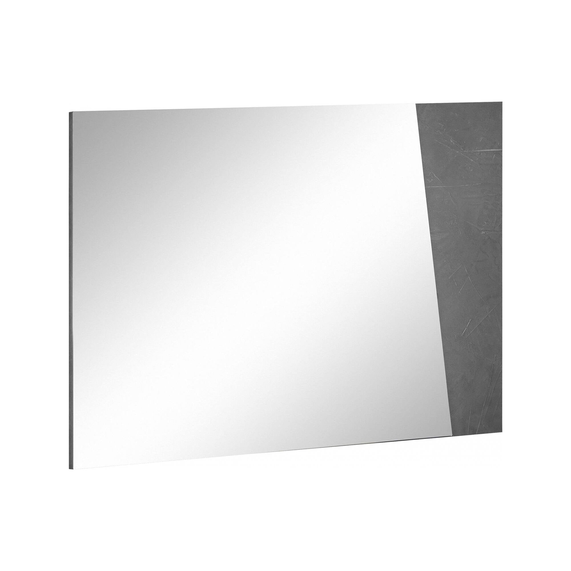 Specchiera da parete lineare, Made in Italy, Specchio da bagno, cm 80x2h60, Grigio Cenere