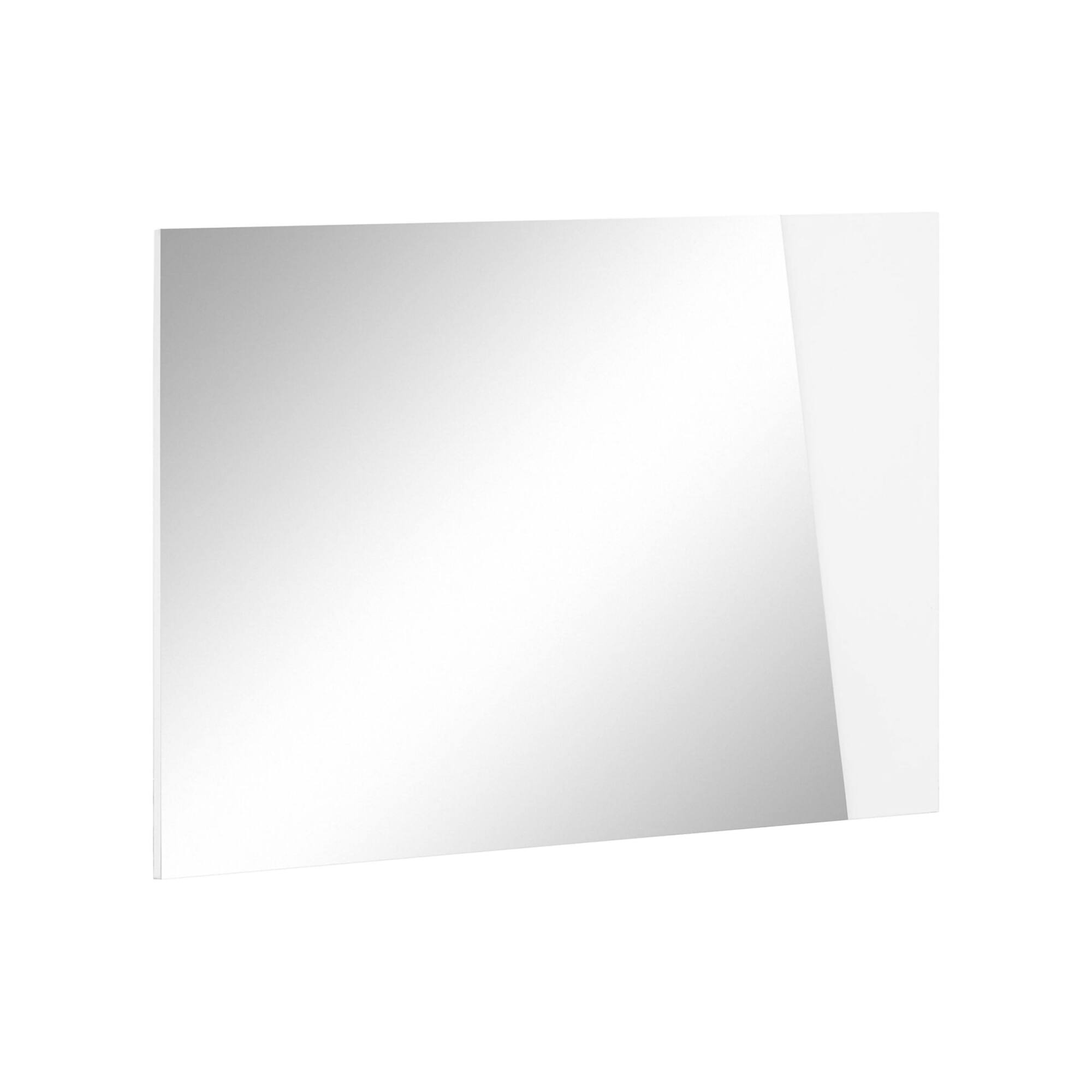 Specchiera da parete lineare, Made in Italy, Specchio da bagno, cm 80x2h60, Bianco lucido