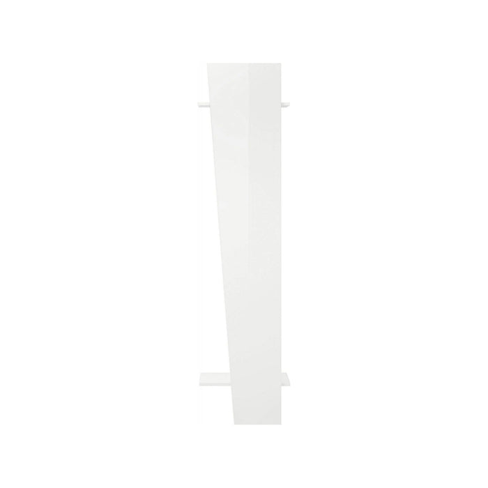 Appendiabiti verticale, Made in Italy, tubo per vestiti e 2 ripiani, Mobile ingresso, Entratina moderna, cm 50x30h200, Bianco lucido