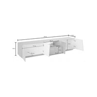 Mobile da soggiorno Porta TV, Made in Italy, Credenza per TV da salotto a 4 ante e 1 cassetto, cm 220x43h46, Grigio Ardesia