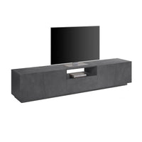 Mobile da soggiorno Porta TV, Made in Italy, Credenza per TV da salotto a 4 ante e 1 cassetto, cm 220x43h46, Grigio Ardesia