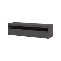 Mobile da soggiorno Porta TV, Made in Italy, Supporto per TV a 1 anta, Credenza da salotto, cm 130x45h36, Grigio Cenere, con luce LED bianca