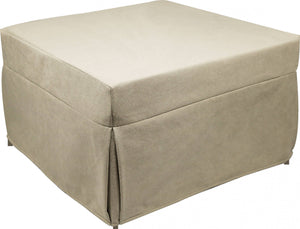 Puof trasformabile in letto singolo, Made in Italy, Letto pieghevole, Pouf in tessuto sfoderabile salvaspazio da soggiorno, cm 78x78/195h45, Beige