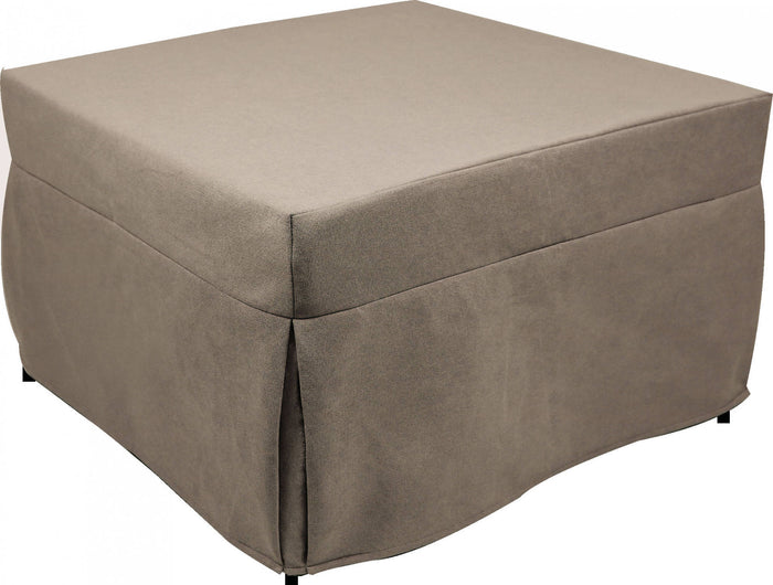 Puof trasformabile in letto singolo, Made in Italy, Letto pieghevole, Pouf in tessuto sfoderabile salvaspazio da soggiorno, cm 78x78/195h45, Tortora