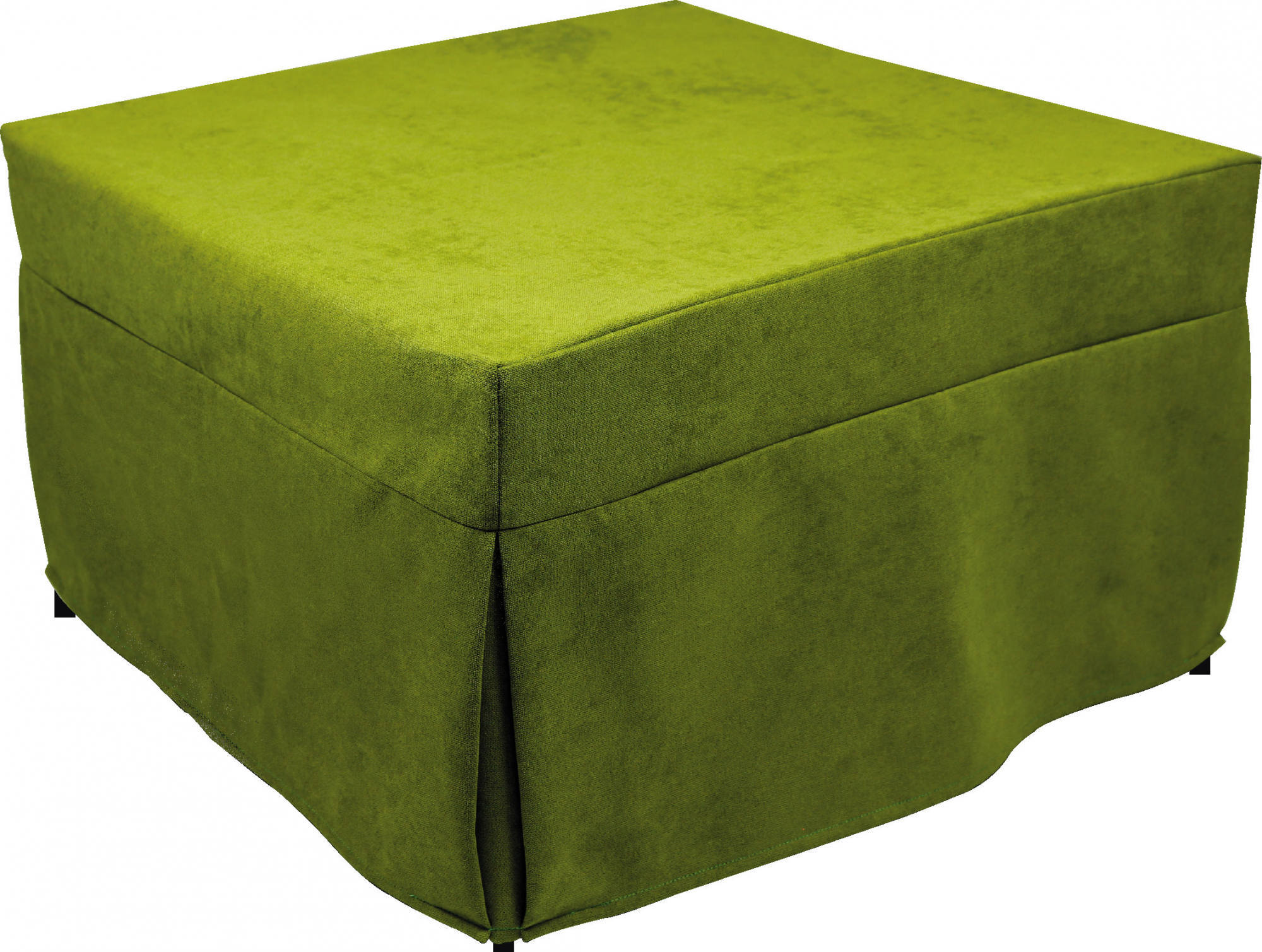 Puof trasformabile in letto singolo, Made in Italy, Letto pieghevole, Pouf in tessuto sfoderabile salvaspazio da soggiorno, cm 78x78/195h45, Verde