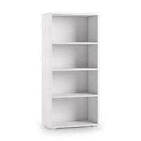 Libreria Giacinto, Biblioteca a 3 ripiani regolabili, Scaffale per libri, Mobile da parete con ripiani, Made in Italy, Cm 60x30h130, Bianco