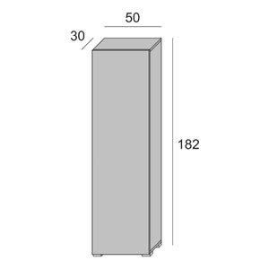 Armadio multiuso Fiordaliso, Mobile lineare a 1 Anta e 7 ripiani, Colonna da ingresso o bagno, Scarpiera moderna, Made in Italy, Cm 50x30h182, Olmo e fantasia