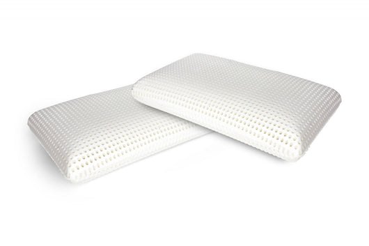 Talamo Italia Set di 2 Cuscini per letto, 100% Made in Italy, Guanciale ergonomico a "saponetta" in Memory Foam forato, Anallergico e Traspirante, 70x40xh16 cm