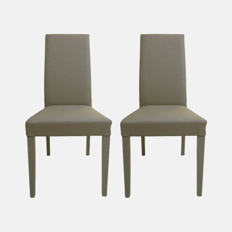 Sedia Cubelles, Sedia moderna in legno con rivestimento in ecopelle, Ideale per sala da pranzo, cucina o salotto, Cm 46x54h98, Grigio