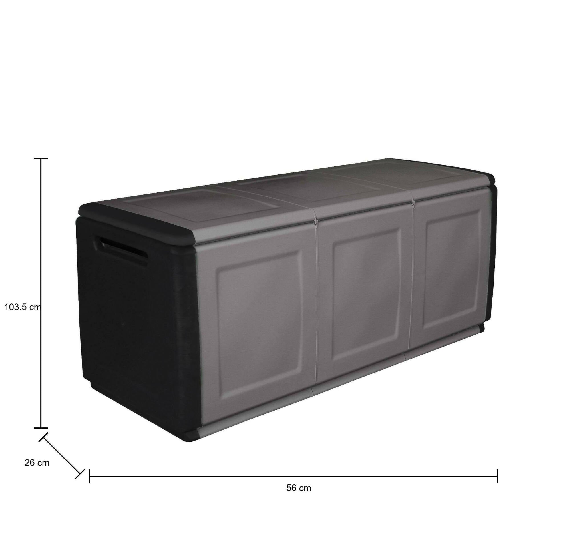 Baule contenitore multiuso polipropilene, Box portatutto, 100% Made in Italy, cm 138x53h57, colore Grigio