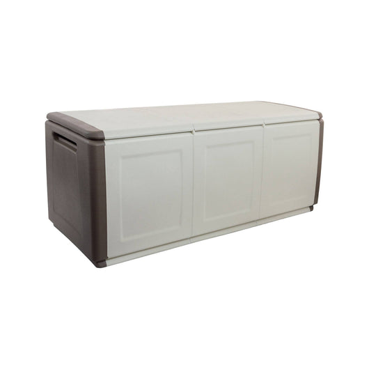 Baule contenitore multiuso polipropilene, Box portatutto, 100% Made in Italy, cm 138x53h57, colore Grigio chiaro