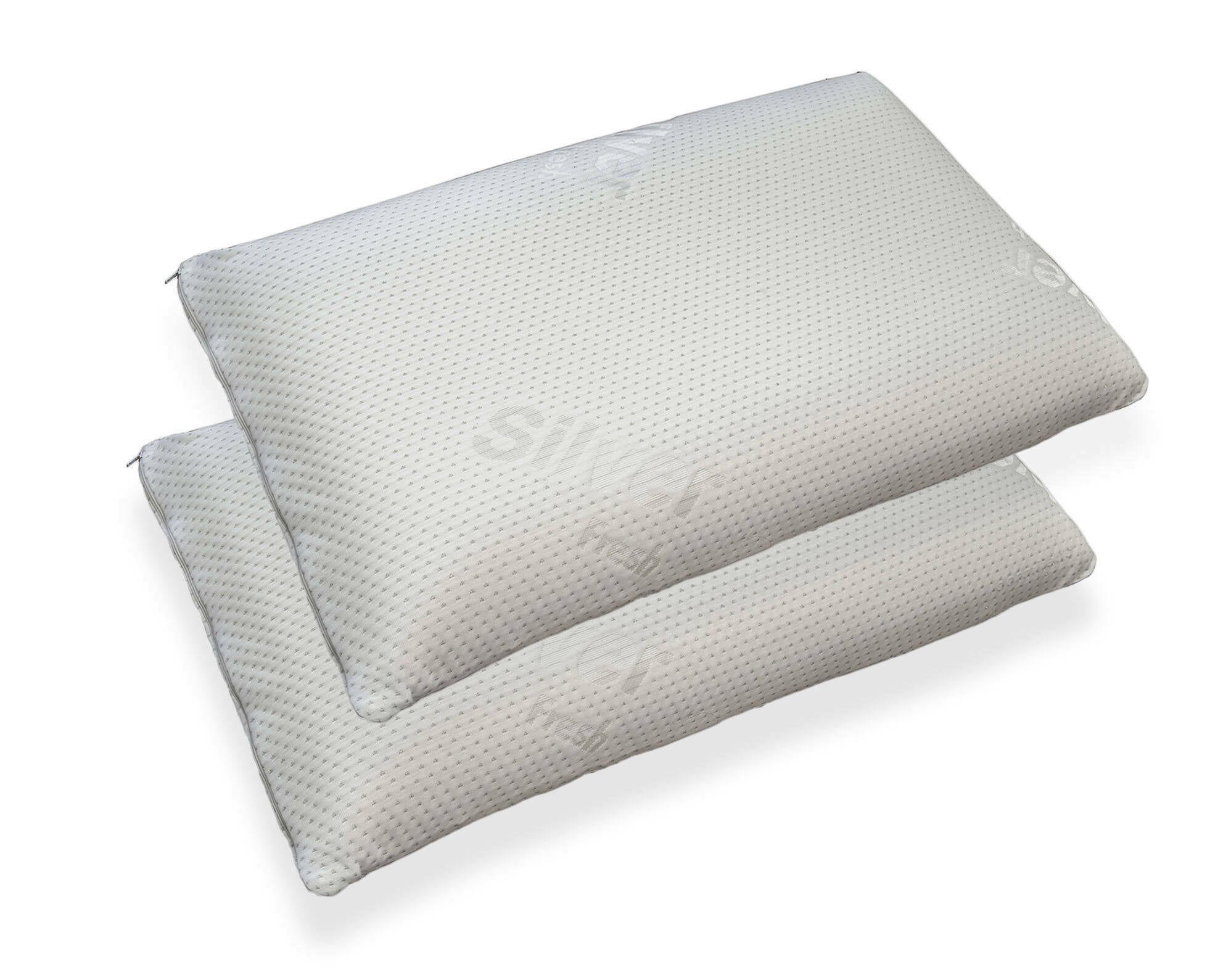 Guanciale Ddimarc, Cuscino ergonomico "saponetta" in Memory Foam forato, 100% Made in Italy, con rivestimento agli ioni di argento, 71x41xh13 cm, Singolo