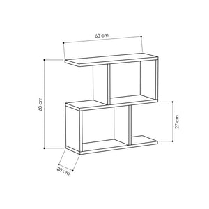 Tavolino da salotto Galdacano, Tavolino da caffè moderno geometrico, Tavolo basso da soggiorno, mobile portariviste, Cm 60x20h60, Bianco larice