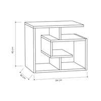 Tavolino da salotto Gava, Tavolino da caffè moderno geometrico, Tavolo basso da soggiorno, mobile portariviste, Cm 64x45h42, Bianco