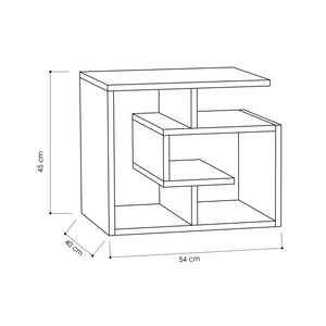 Tavolino da salotto Gava, Tavolino da caffè moderno geometrico, Tavolo basso da soggiorno, mobile portariviste, Cm 64x45h42, Bianco