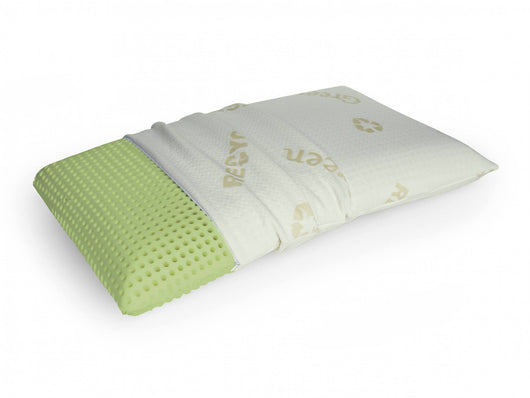 Talamo Italia cuscino per letto, 100% Made in Italy, Guanciale in Green Memory Biologico forato e federa ecosostenibile, 73x43xh14 cm