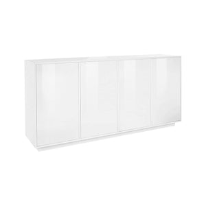 Credenza Dnande, Madia da cucina a 4 ante, Buffet da soggiorno, 100% Made in Italy, cm 180x41h86, Bianco lucido