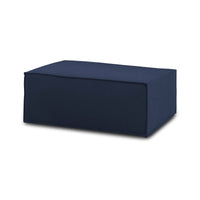 Pouf Antonella, Pouf da salotto, 100% Made in Italy, Poltroncina relax in tessuto imbottito, Cm 100x70h43, Blu