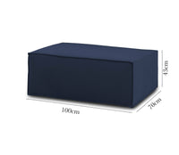 Pouf Antonella, Pouf da salotto, 100% Made in Italy, Poltroncina relax in tessuto imbottito, Cm 100x70h43, Blu