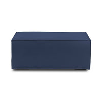 Pouf Antonella, Pouf da salotto, 100% Made in Italy, Poltroncina relax in tessuto imbottito, Cm 100x70h43, Blu