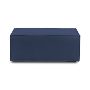 Pouf Antonella, Pouf da salotto, 100% Made in Italy, Poltroncina relax in tessuto imbottito, Cm 100x70h43, Blu