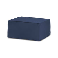 Pouf Barbara, Pouf da salotto, 100% Made in Italy, Poltroncina relax in tessuto imbottito, Cm 80x70h43, Blu