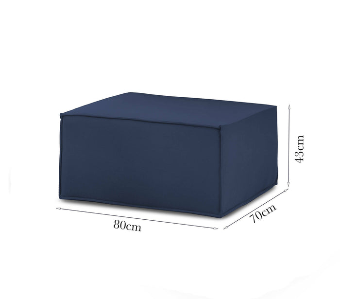 Pouf Barbara, Pouf da salotto, 100% Made in Italy, Poltroncina relax in tessuto imbottito, Cm 80x70h43, Blu