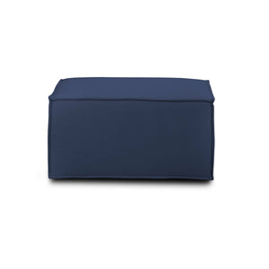 Pouf Barbara, Pouf da salotto, 100% Made in Italy, Poltroncina relax in tessuto imbottito, Cm 80x70h43, Blu