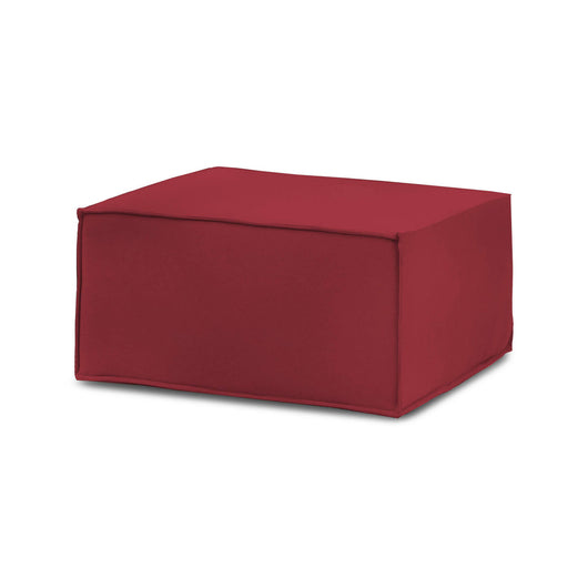 Pouf Barbara, Pouf da salotto, 100% Made in Italy, Poltroncina relax in tessuto imbottito, Cm 80x70h43, Rosso