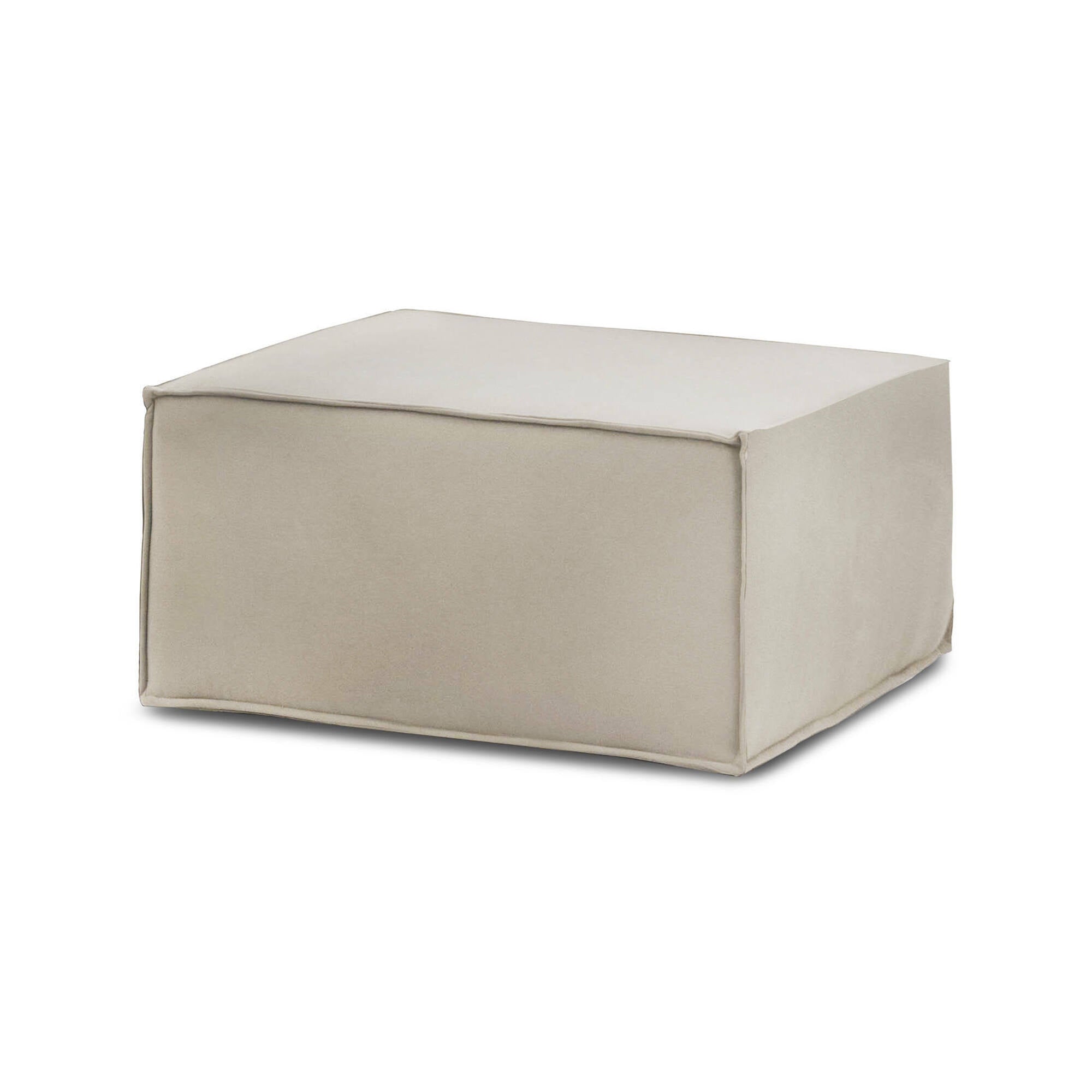 Pouf Barbara, Pouf da salotto, 100% Made in Italy, Poltroncina relax in tessuto imbottito, Cm 80x70h43, Tortora